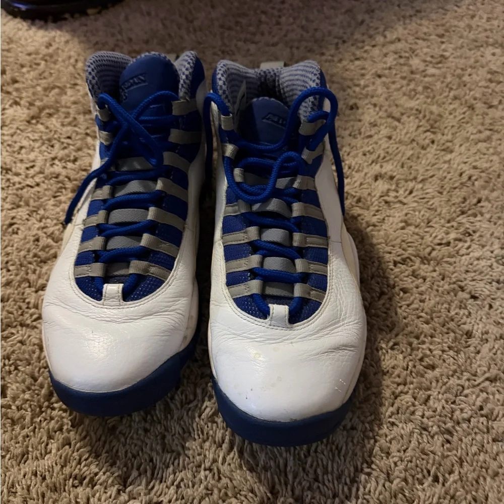 Jordan White and Blue Men's Basketball Sneakers - Picture 4 of 5
